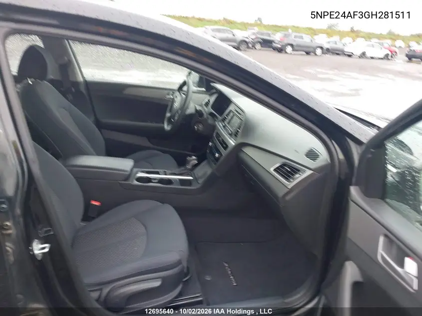 2016 HYUNDAI SONATA VIN 5NPE24AF3GH281511 — фото 5