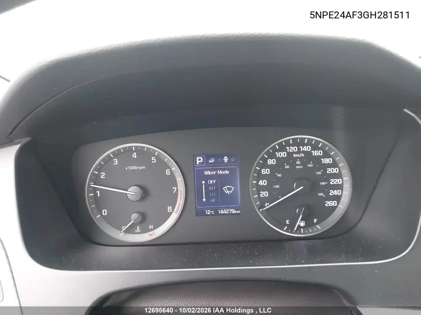 2016 HYUNDAI SONATA VIN 5NPE24AF3GH281511 — фото 7