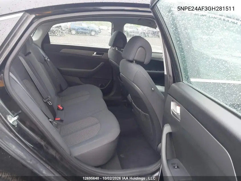 2016 HYUNDAI SONATA VIN 5NPE24AF3GH281511 — фото 8