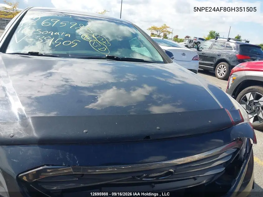 2016 HYUNDAI SONATA VIN 5NPE24AF8GH351505 — фото 11