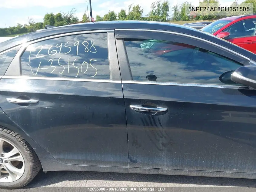 2016 HYUNDAI SONATA VIN 5NPE24AF8GH351505 — фото 12