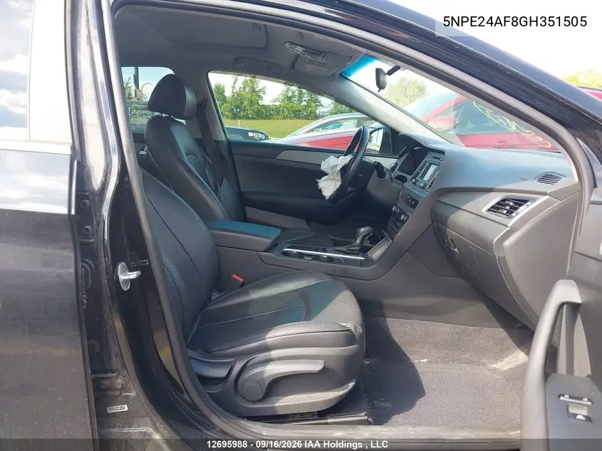2016 HYUNDAI SONATA VIN 5NPE24AF8GH351505 — фото 5