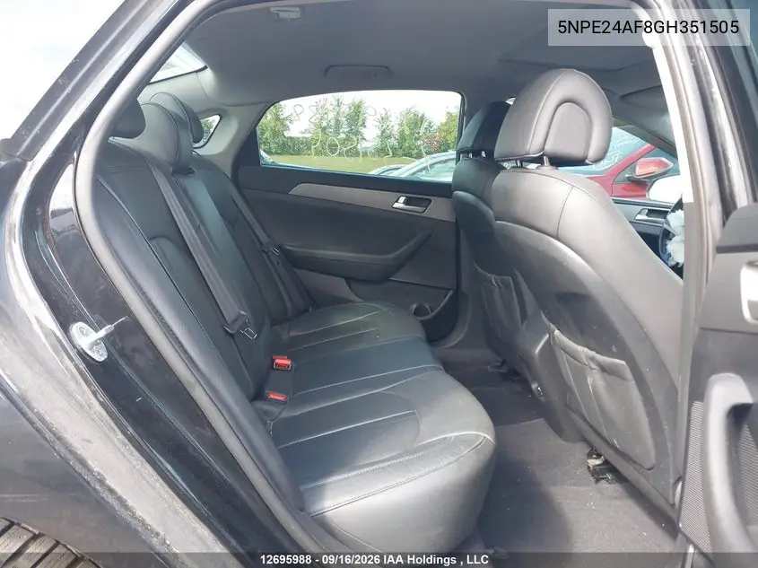2016 HYUNDAI SONATA VIN 5NPE24AF8GH351505 — фото 8