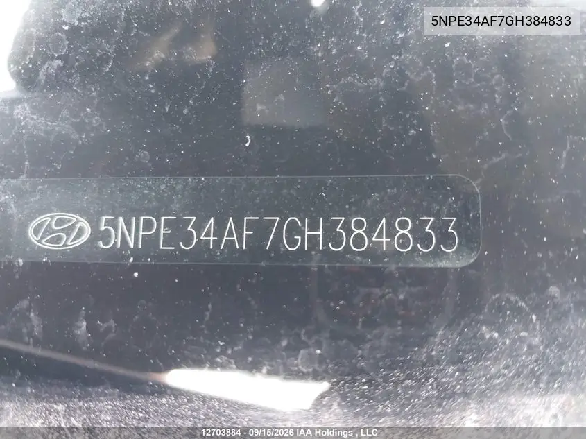 2016 HYUNDAI SONATA VIN 5NPE34AF7GH384833 — фото 17