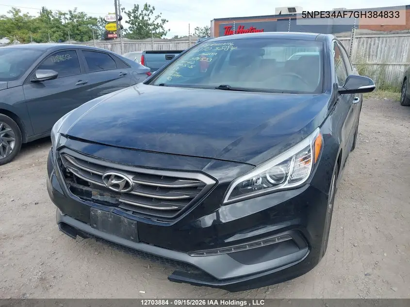 2016 HYUNDAI SONATA VIN 5NPE34AF7GH384833 — фото 2
