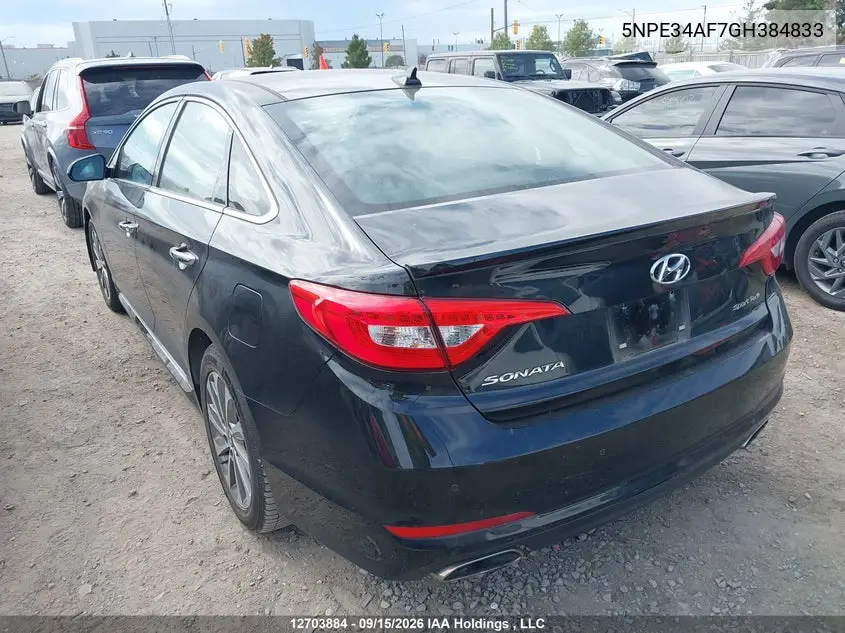 2016 HYUNDAI SONATA VIN 5NPE34AF7GH384833 — фото 3