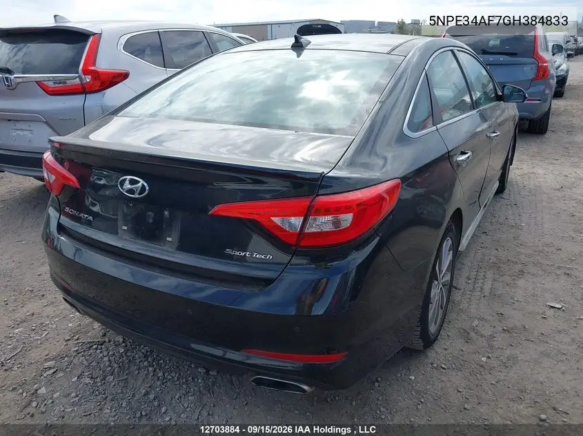 2016 HYUNDAI SONATA VIN 5NPE34AF7GH384833 — фото 4