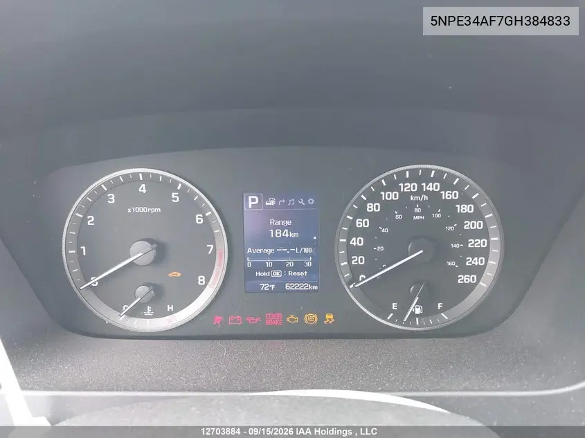 2016 HYUNDAI SONATA VIN 5NPE34AF7GH384833 — фото 7