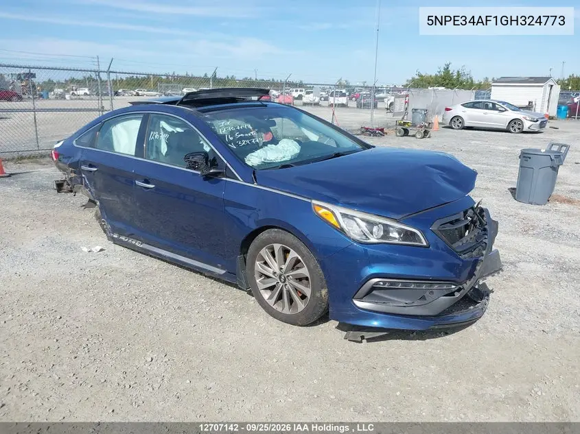 HYUNDAI SONATA 2016, VIN 5NPE34AF1GH324773