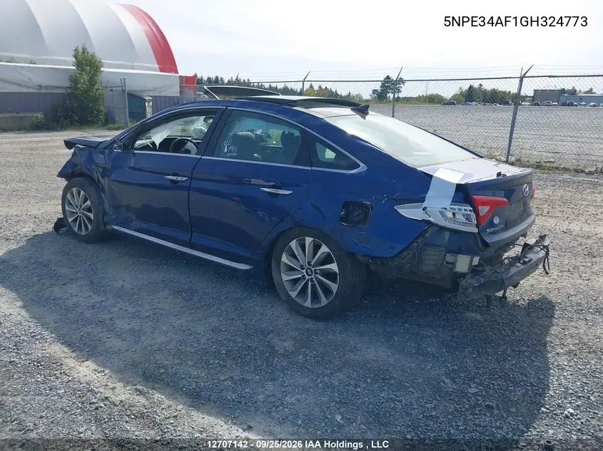2016 HYUNDAI SONATA VIN 5NPE34AF1GH324773 — фото 3