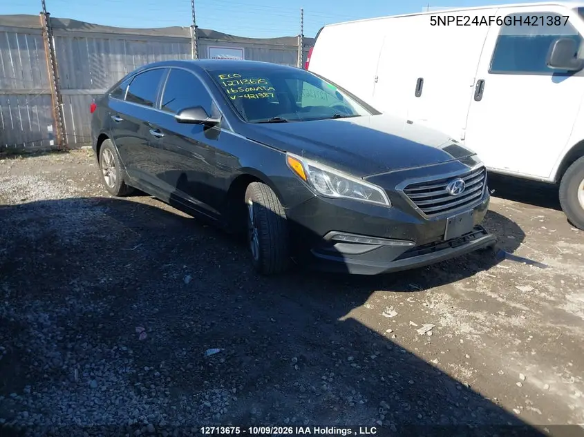 HYUNDAI SONATA 2016, VIN 5NPE24AF6GH421387