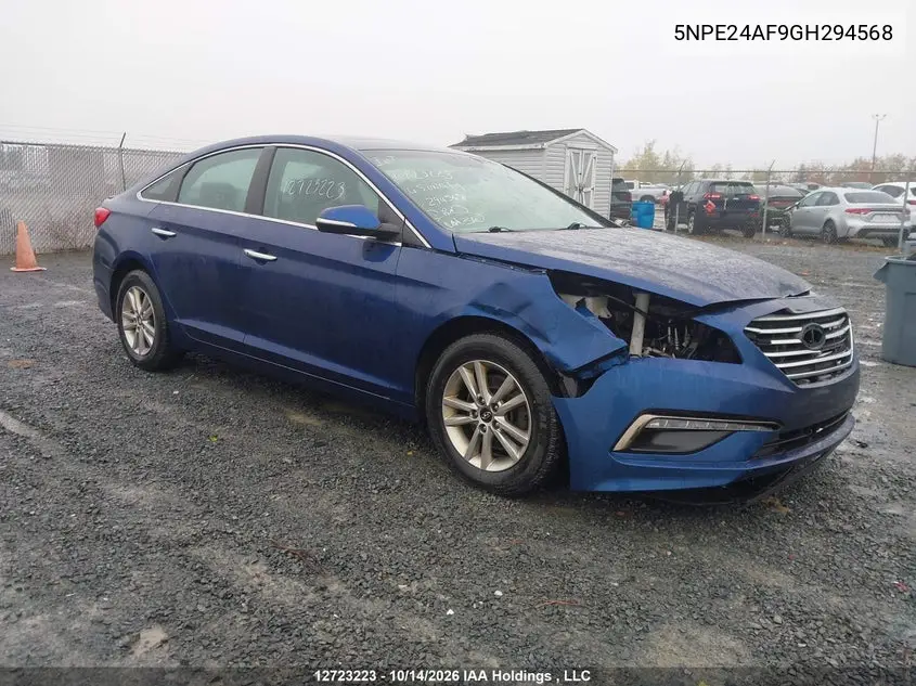 HYUNDAI SONATA 2016, VIN 5NPE24AF9GH294568