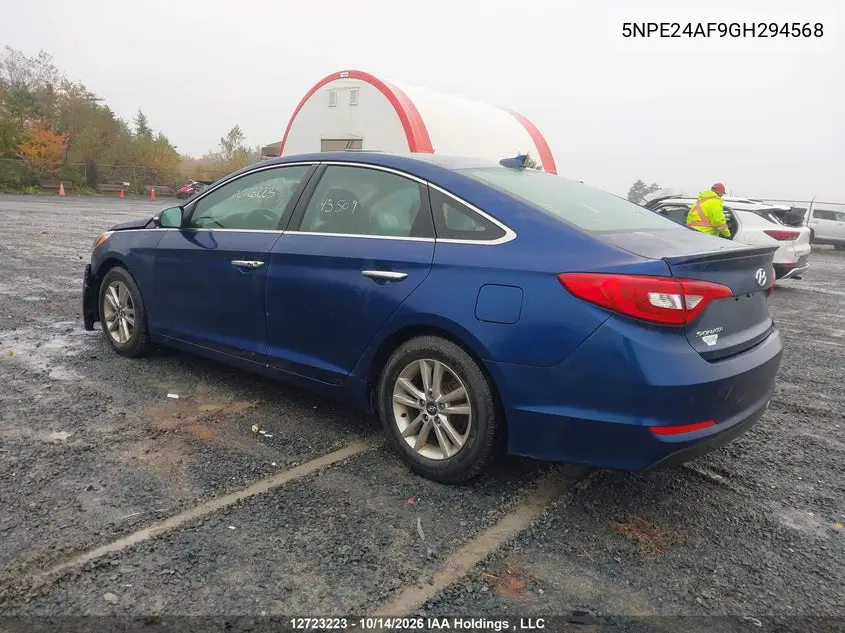 2016 HYUNDAI SONATA VIN 5NPE24AF9GH294568 — фото 3