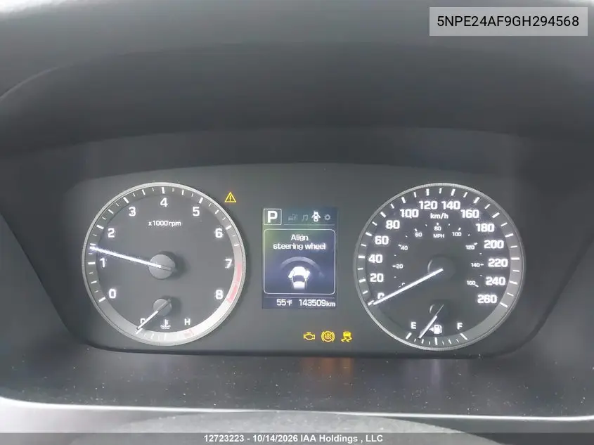 2016 HYUNDAI SONATA VIN 5NPE24AF9GH294568 — фото 7