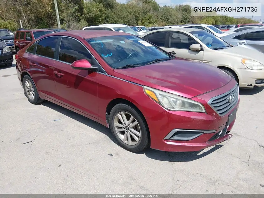 HYUNDAI SONATA 2016, VIN 5NPE24AFXGH271736