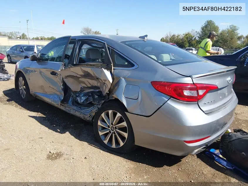 2016 HYUNDAI SONATA VIN 5NPE34AF8GH422182 — фото 3