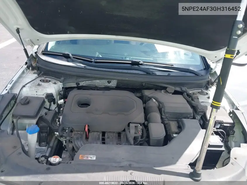2016 HYUNDAI SONATA VIN 5NPE24AF3GH316452 — фото 10