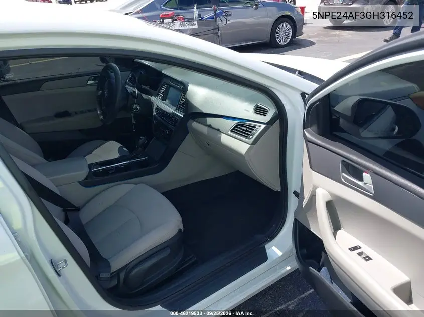 2016 HYUNDAI SONATA VIN 5NPE24AF3GH316452 — фото 5