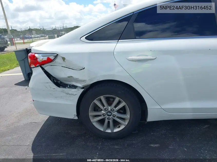 2016 HYUNDAI SONATA VIN 5NPE24AF3GH316452 — фото 6