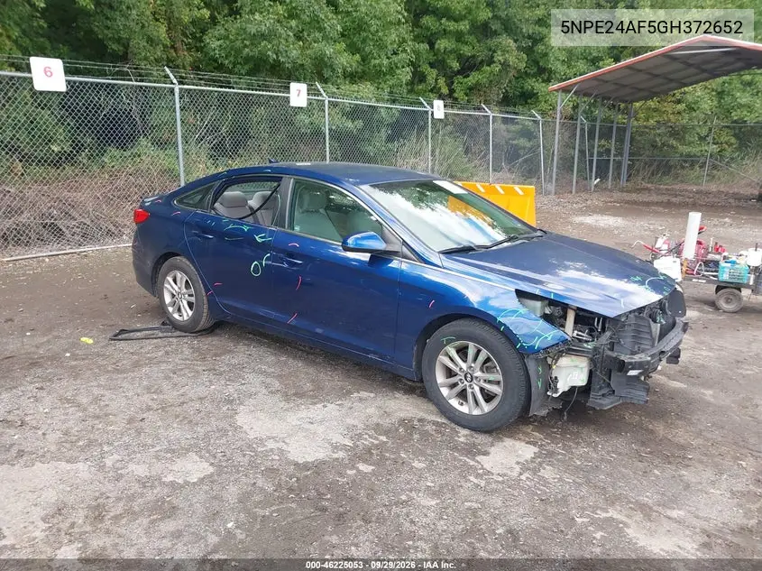 HYUNDAI SONATA 2016, VIN 5NPE24AF5GH372652