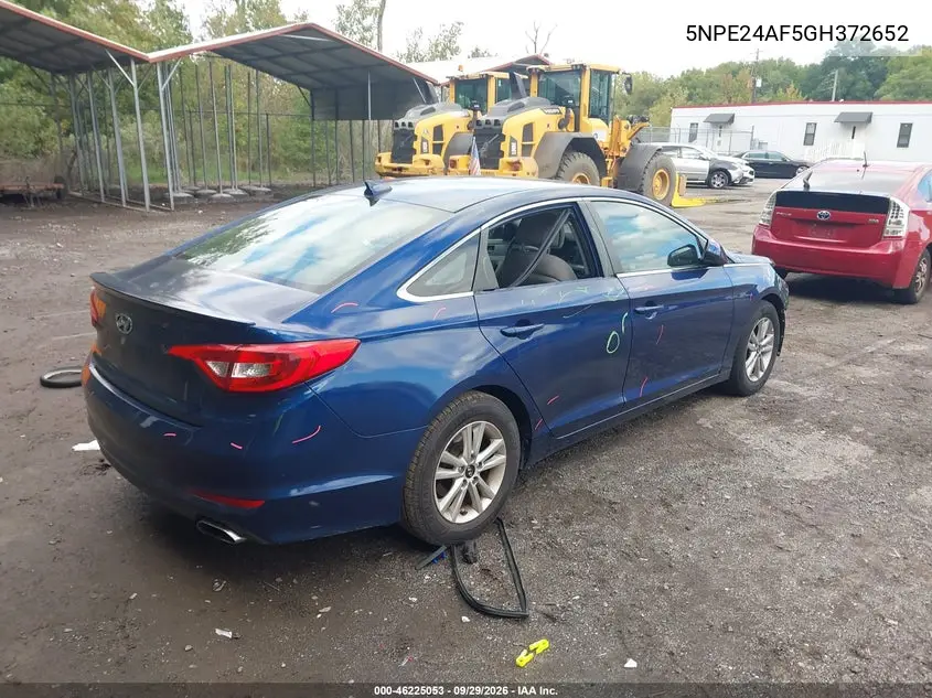 2016 HYUNDAI SONATA VIN 5NPE24AF5GH372652 — фото 4