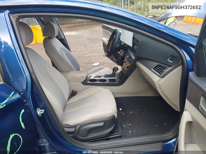 2016 HYUNDAI SONATA VIN 5NPE24AF5GH372652 — фото 5