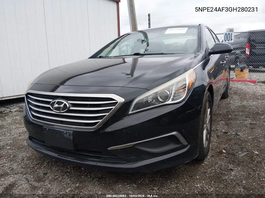 2016 HYUNDAI SONATA VIN 5NPE24AF3GH280231 — фото 2