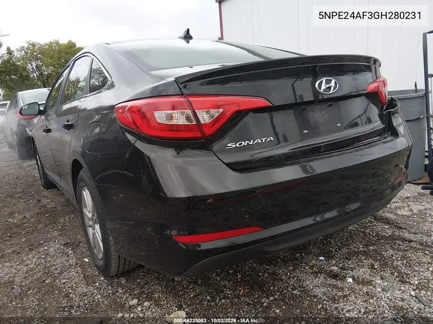 2016 HYUNDAI SONATA VIN 5NPE24AF3GH280231 — фото 3