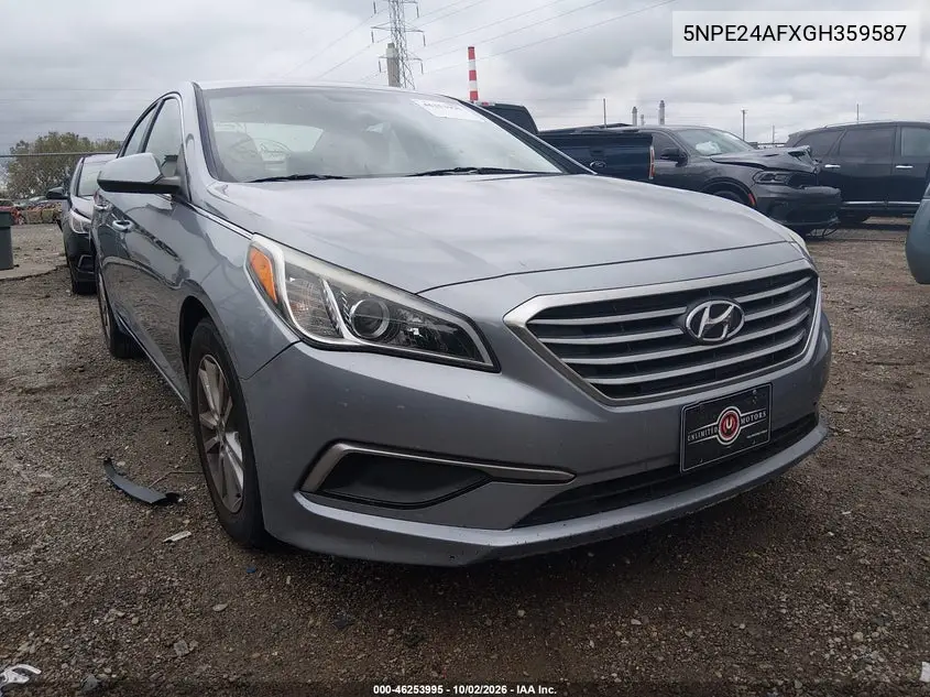 HYUNDAI SONATA 2016, VIN 5NPE24AFXGH359587
