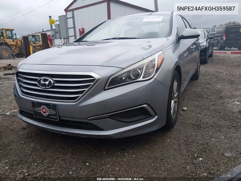 2016 HYUNDAI SONATA VIN 5NPE24AFXGH359587 — фото 2