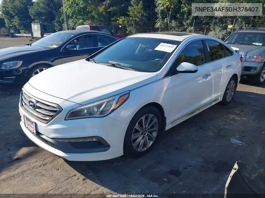 2016 HYUNDAI SONATA VIN 5NPE34AF5GH376407 — фото 2