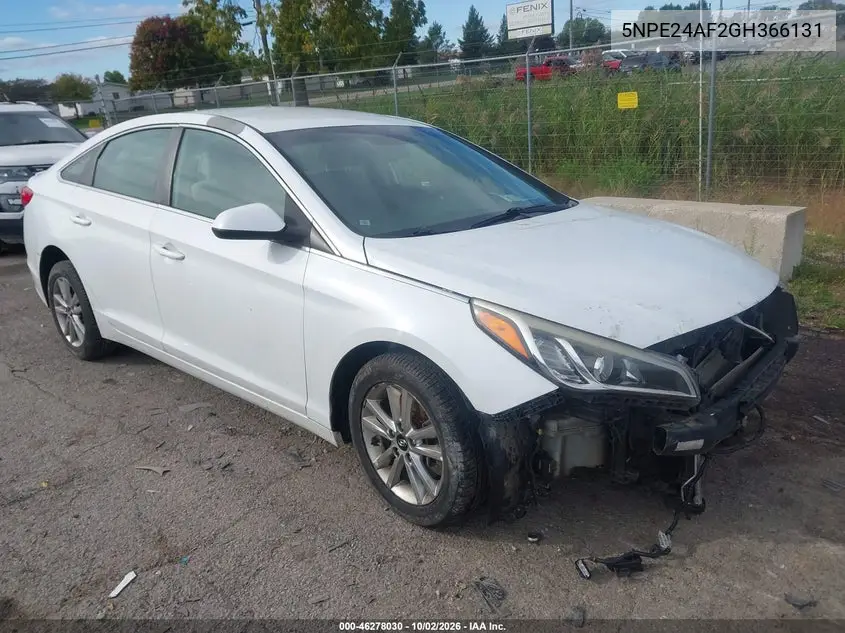 HYUNDAI SONATA 2016, VIN 5NPE24AF2GH366131