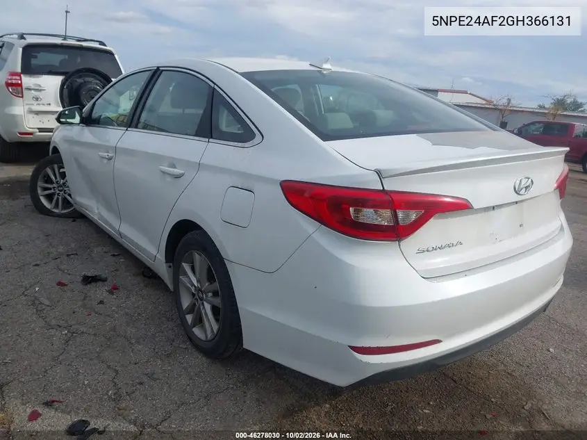 2016 HYUNDAI SONATA VIN 5NPE24AF2GH366131 — фото 3