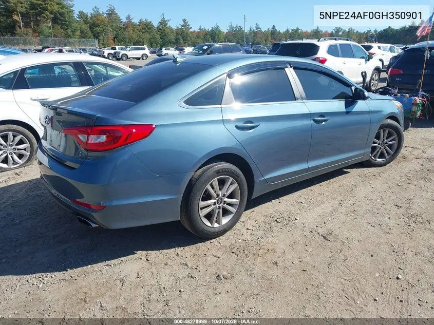 2016 HYUNDAI SONATA VIN 5NPE24AF0GH350901 — фото 4