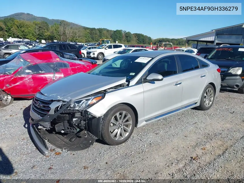 2016 HYUNDAI SONATA VIN 5NPE34AF9GH336279 — фото 2