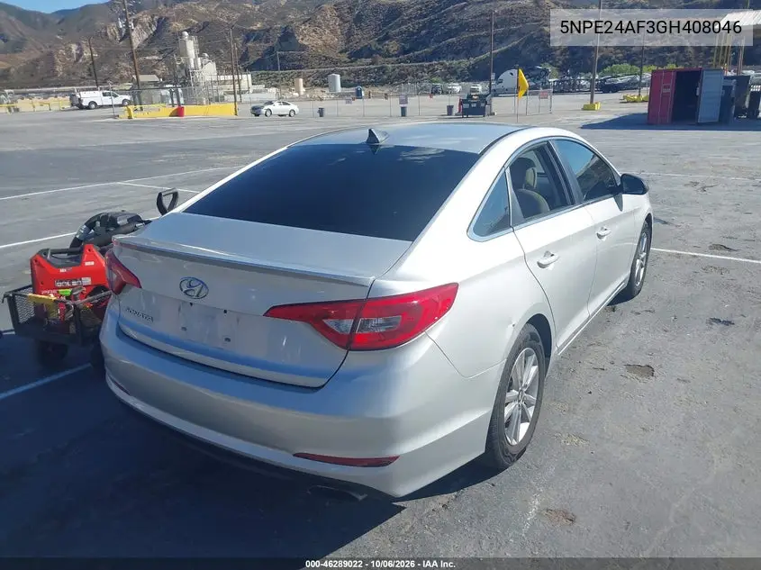 2016 HYUNDAI SONATA VIN 5NPE24AF3GH408046 — фото 4