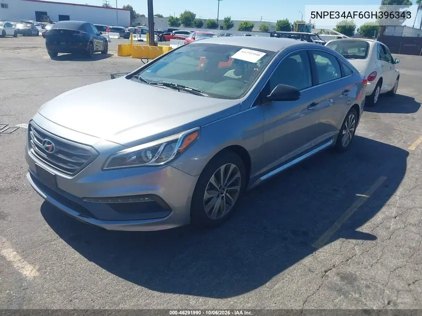 2016 HYUNDAI SONATA VIN 5NPE34AF6GH396343 — фото 2