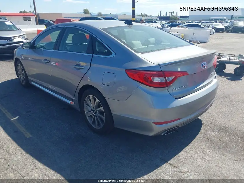2016 HYUNDAI SONATA VIN 5NPE34AF6GH396343 — фото 3