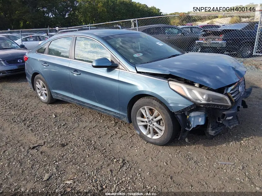 HYUNDAI SONATA 2016, VIN 5NPE24AF0GH400146