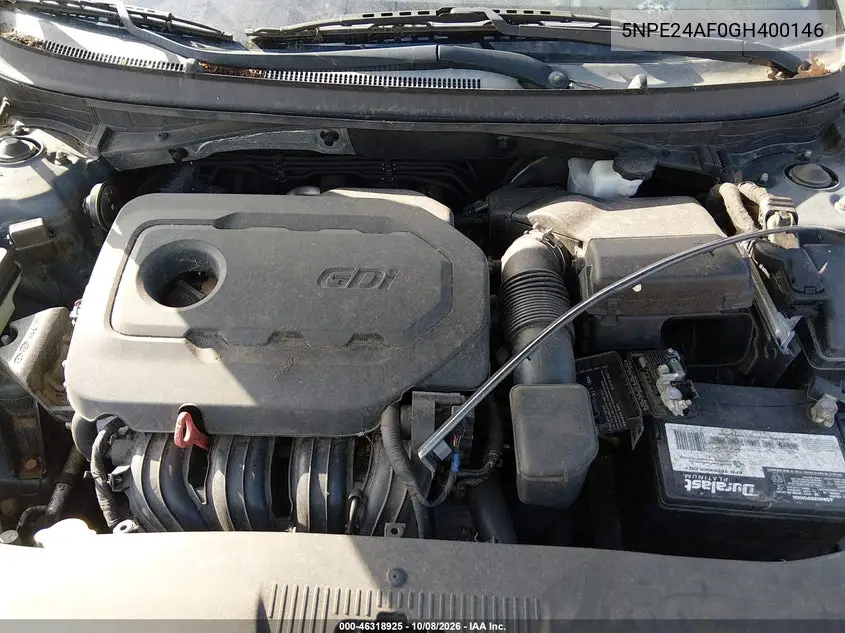 2016 HYUNDAI SONATA VIN 5NPE24AF0GH400146 — фото 10