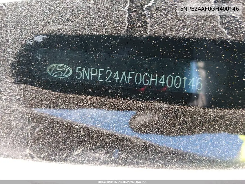 2016 HYUNDAI SONATA VIN 5NPE24AF0GH400146 — фото 11