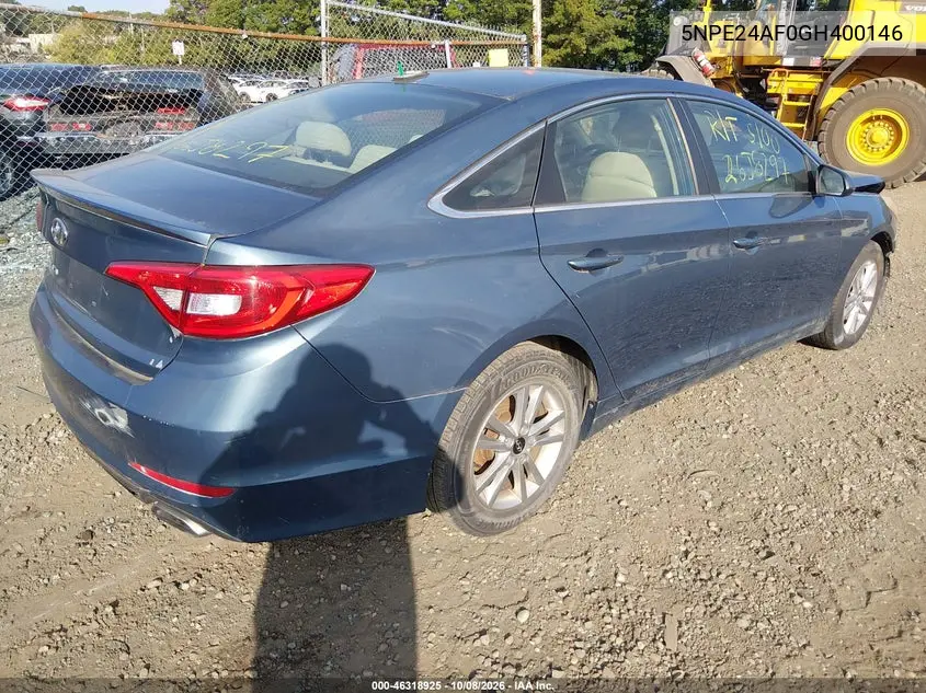 2016 HYUNDAI SONATA VIN 5NPE24AF0GH400146 — фото 4
