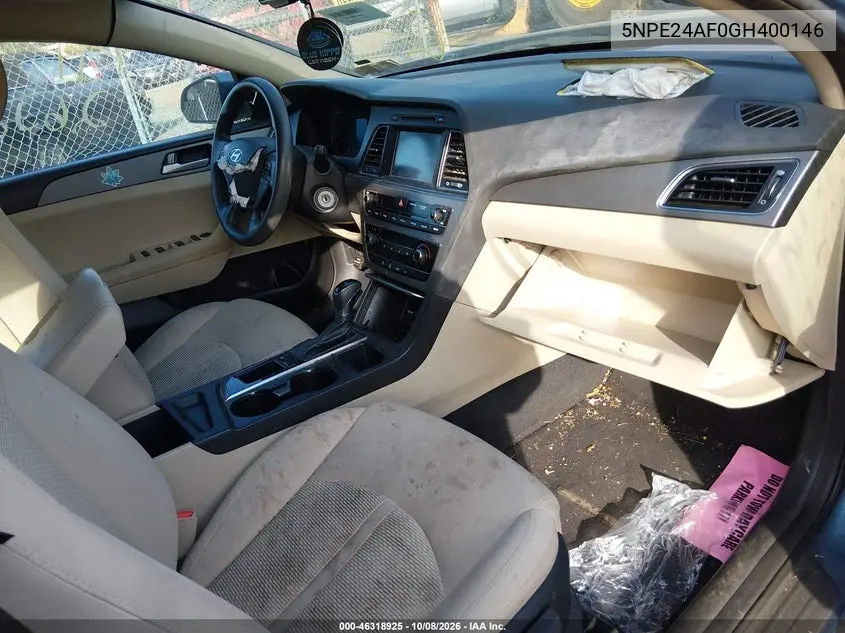 2016 HYUNDAI SONATA VIN 5NPE24AF0GH400146 — фото 5