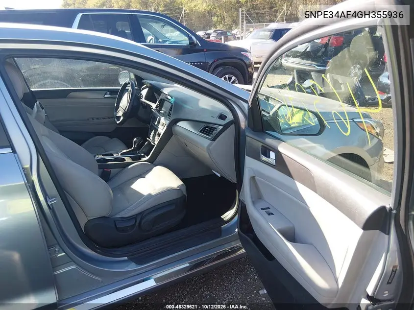 2016 HYUNDAI SONATA VIN 5NPE34AF4GH355936 — фото 5