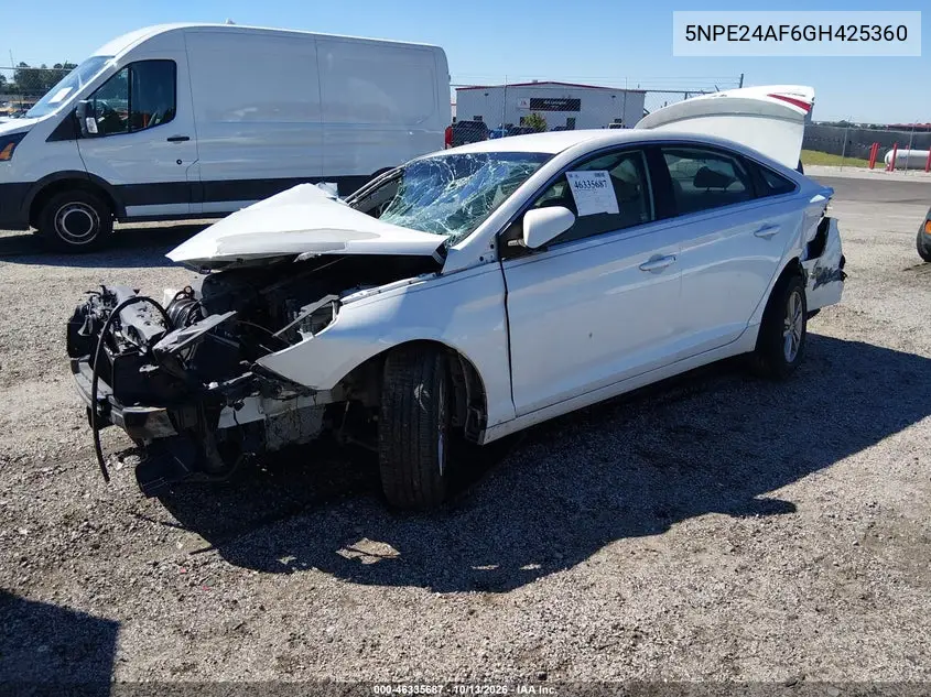 2016 HYUNDAI SONATA VIN 5NPE24AF6GH425360 — фото 2