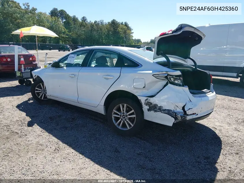 2016 HYUNDAI SONATA VIN 5NPE24AF6GH425360 — фото 3