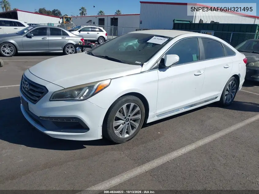 2016 HYUNDAI SONATA VIN 5NPE34AF6GH321495 — фото 2