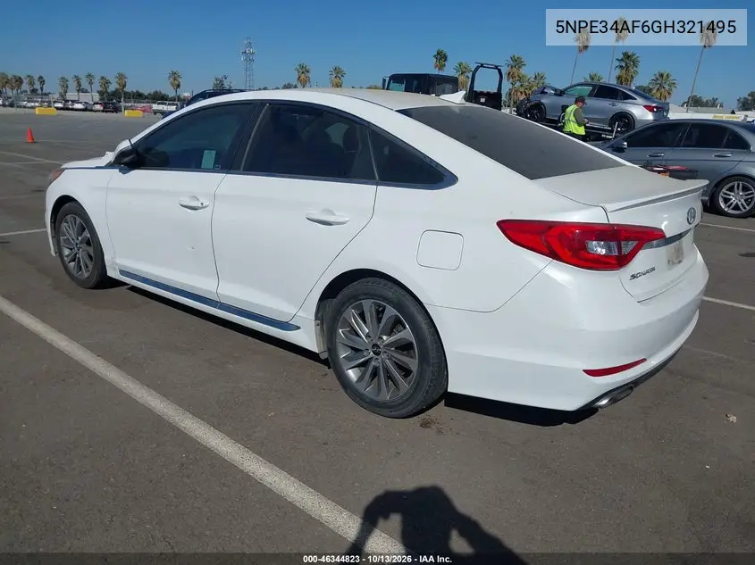 2016 HYUNDAI SONATA VIN 5NPE34AF6GH321495 — фото 3