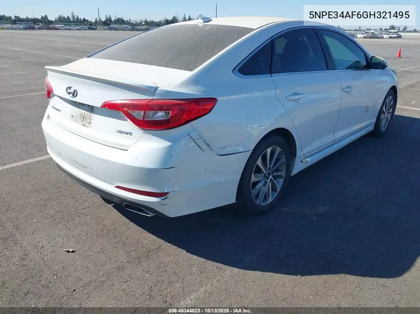 2016 HYUNDAI SONATA VIN 5NPE34AF6GH321495 — фото 4