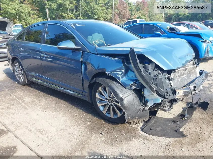 HYUNDAI SONATA 2016, VIN 5NPE34AF3GH286687